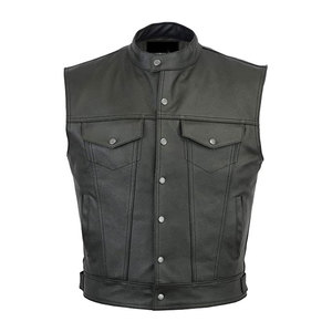 2025 Men's Customized Top Selling Leather <b>Vest</b> Custom Size Leather <b>Vest</b> Solid Color Breathable Leather <b>Vest</b> For Online Sale - Product Image 6