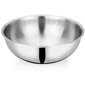 Simple Creative Metal Round <b>Large</b> Serving <b>Bowl</b> for Home & Hotels Tabletop Decor Dinnerware Food Serving <b>Bowl</b> in Silver Finished - Product Image 2