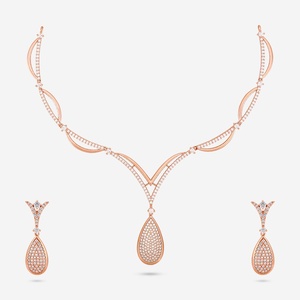 Zircon Necklace 150385 Elegant <b>Wedding</b> <b>Accessory</b> with Dazzling Zircon Stones - Product Image 1