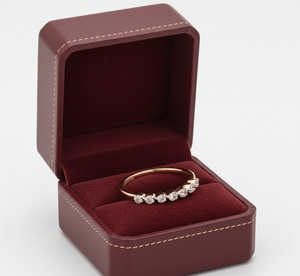 Anillo de Aniversario de Oro Rosa con 7 Diamantes Naturales para Mujer - Product Image 6