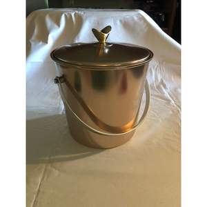 Cubo de hielo de aluminio de diseño atractivo con asas de lomo de latón, Enfriador de cubo de hielo de forma redonda de Color cobre de la mejor calidad - Product Image 2