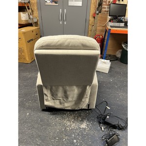 Sillón Reclinable Eléctrico Moderno Duke de un Solo Motor, Tapicería de Tela Crema/Beige, Fácil de Levantar y Reclinable, Función de Masaje Extensible - Product Image 5