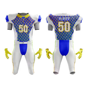 ชุดยูนิฟอร์มฟุตบอลอเมริกันชุด100% โพลีเอสเตอร์ระบายอากาศได้พร้อมเทคนิคการพิมพ์ลายทีมบริการ OEM - Product Image 3