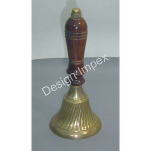 Campana de latón con mango de madera Campanilla decorativa Estilo náutico Nuevo Excelente Jingle Bells para vacaciones y cosas de Navidad - Product Image 3