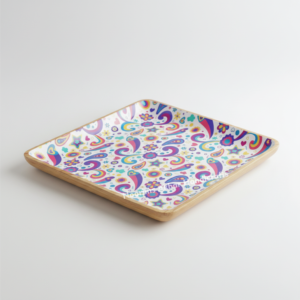 Plato de Madera Grabado para Servir, Redondo, Personalizado, para Té, Café, Aperitivos, Galletas, Plato de Madera, Proveedor de Fábrica al por Mayor - Product Image 3