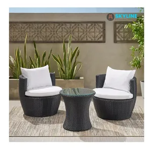 Skyline OUTDOOR PLASTIC RATATE TABLE AND CHAIR SET Outdoor Patio Garden Balcony Furniture Set