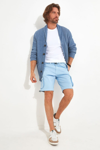 Pantalones cortos informales de algodón 100% ligeros y elegantes para hombre, diseños sólidos duraderos, transpirables, cómodos, ecológicos, teñidos lisos - Product Image 4