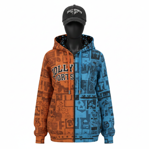 เสื้อฮู้ดซิปผู้หญิง คุณภาพสูง 320 GSM ผ้าฝ้ายผสมโพลีเอสเตอร์เนื้อฟลีซ แบบสองสี พร้อมโลโก้สั่งทำพิเศษ เสื้อฮู้ดซิปแบบพื้นฐาน - Product Image 6