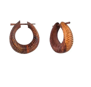 High-Quality Indian Handcrafted <b>Wood</b> Fashion Earrings Women's Girls Fashion Stylish Natural <b>Wood</b> Jewelry Natural Craft - Product Image 3