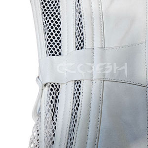 Corsé de Cuero Blanco con Paneles de Malla Transpirable, Corsé Moldeador de Cintura, Ropa de Club, Proveedor de Corsés - Product Image 4
