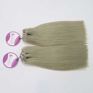 Extensiones de pelo de trama máquina de mechones de pelo vietnamita crudo de alta calidad al por mayor Color ceniza recto - Product Image 1