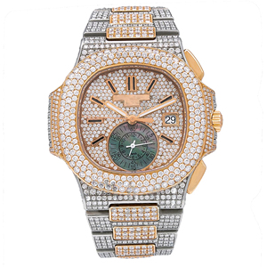 Reloj de Cuarzo con Diamantes de Moissanita Brillantes de Primera Calidad al por Mayor, Correa de Acero Inoxidable, Esfera Brillante, Resistente al Agua, Unisex, Moderno - Product Image 1