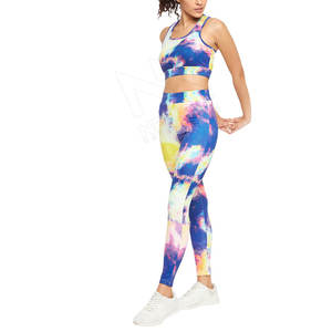 Conjunto de Yoga de entrenamiento personalizado para mujer, conjunto de sujetador y pantalones deportivos de impacto, mallas de yoga transpirables y sin costuras - Product Image 2