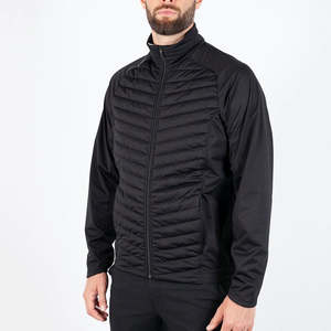 Veste à bulles en nylon pour hommes avec col montant, manteau d'hiver chaud avec étiquette tissée, manteaux rembourrés contrastés - Product Image 3