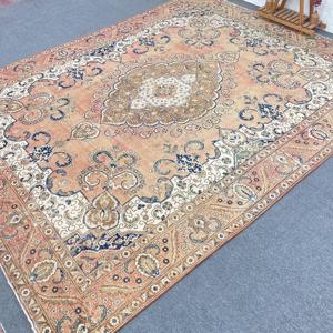 Tapis turc surdimensionné 9,6x12,2 pi (292x372 cm), tapis en laine rayé brun vintage - Product Image 1