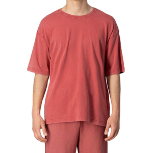 Camiseta de Cuello Redondo de Manga Corta para Hombre, Talla Grande, Color Sólido, Informal, 100% Algodón Jersey - Product Image 1