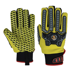 Heavy Duty Construcción al aire libre Resistente a los cortes Transpirable Impacto activo Cuero de vaca Seguridad laboral Guantes de impacto activo - Product Image 1