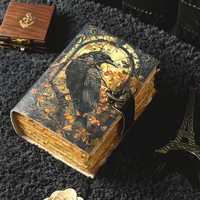 Fait à la main Vintage 400 Page Corbeau Cuir Gothique Sorcellerie Journal Carnet Promotionnel Cadeau pour Lui ou Elle