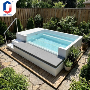 Sofá de fibra de vidrio para piscina, rectangular de 22 pies, duradero, resistente a los rayos UV, ecológico, fácil de instalar, escalera de seguridad, barandilla para fuente - Product Image 1