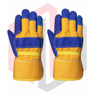 Guantes de Palma de cuero texturizado duradero con protección antiquímica resistente al desgarro y transpirable para construcción y jardinería - Product Image 2