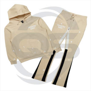 Vente en Gros Logo Personnalisé Streetwear Causal Coton Oversize Baggy Jogging Jambe Large Empilé Côté Rayé Pantalon de Survêtement Hommes - Product Image 3