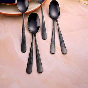 Juego de 6 Cucharas de Acero Inoxidable Color Negro Ónix con Acabado Espejo para Fiestas - Product Image 2