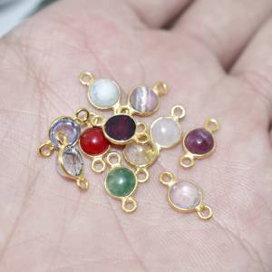 ตัวเชื่อมต่อขนาดเล็กสีดำทำด้วยมือชุบทองตัวเชื่อมต่อพลอยเรียบแบบ Boho เครื่องประดับของขวัญแบบฮิปปี้ - Product Image 4