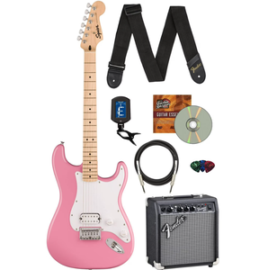 ชุดกีตาร์ Strator Flash Pink คุณภาพพรีเมียม พร้อมแอมป์ Frontman 10G, จูนเนอร์, สายสะพาย, สายเคเบิล, ปิ๊ก และดีวีดีกีตาร์ Austin Bazaar - Product Image 1