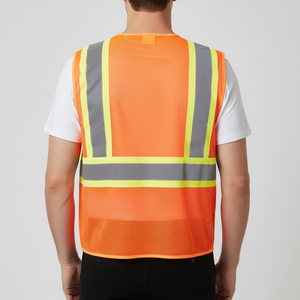 เสื้อกั๊กนิรภัยสำหรับใส่กลางแจ้งมีซิปสะท้อนแสงหลากสีผ้าตาข่ายสามารถปรับแต่งได้ - Product Image 2