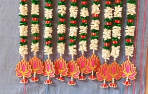 Guirlande de ficelle de jasmin de lotus, décor de fête de festival, suspension décorative, décoration extérieure d'intérieur, guirlande de mariage de fleur - Product Image 2