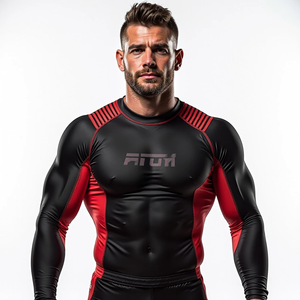 Professionnel athlétique respirant BJJ MMA sublimé Rash Guard 100% Polyester 220g manches complètes conçu Gym entraînement Arts martiaux - Product Image 6