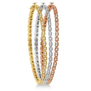 Vintage Style 0.55ct Pave <b>Diamond</b> <b>Bangle</b> <b>Bracelet</b> in 14k Yellow Gold - Product Image 1