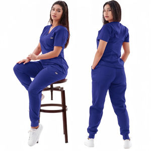 Conjunto de Uniforme Médico Multicolor, Ropa Clínica para Enfermeras, Uniformes de Enfermería, Blusa de Manga Corta con Cuello en V y Pantalones con Bolsillos - Product Image 1