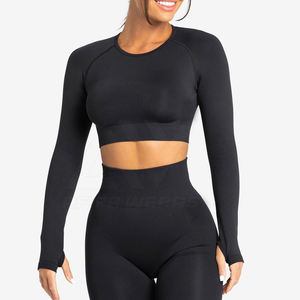 เสื้อครอปแบบสปอร์ตสำหรับผู้หญิงเสื้อผ้าระบายอากาศได้ดีสไตล์ฤดูร้อนออกแบบโลโก้ได้ตามต้องการ - Product Image 1