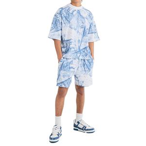 Conjunto de Dos Piezas Personalizado por Sublimación, Estilo Urbano de Verano, Hombros Caídos, Tallas Grandes para Hombre, Diseño Personalizado - Product Image 2