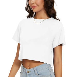 Venta caliente 100% camisetas de algodón para mujer, ropa de verano ligera transpirable de secado rápido, ropa de verano personalizable OEM - Product Image 2