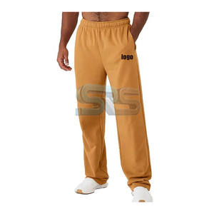 Pantalons pour hommes lavés en gros Pantalons de survêtement en coton évasés Joggers superposés surdimensionnés Streetwear à vendre - Product Image 4