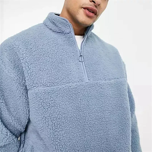OEM / ODM Service Clothing Manufacturers Winter Custom <b>Sherpa</b> <b>Fleece</b> Zip up Stand Neck <b>Sherpa</b> <b>Mens</b> Jackets - Product Image 5