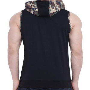 Nuevo logotipo personalizado entrenamiento con capucha camisetas sin mangas culturismo músculo hombres sin mangas gimnasio Sudadera con capucha camiseta - Product Image 3