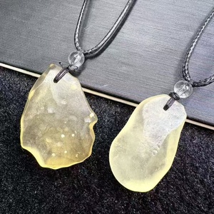 Collana con Pendente in Meteorite <span class=keywords><strong>Lunare</strong></span> e Vetro del Deserto Libico, Cristallo di Condriti Naturale per <span class=keywords><strong>la</strong></span> Guarigione, Vendita all'Ingrosso - Product Image 2