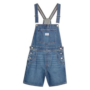 Women Summer Sexy Vintage Denim Bib Overalls Casual Regular Fit High Waist Snow Wash 100% Cotton Cargo Jumpsuit Quick Dry - Product Image 1