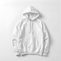 Sweat-shirt à capuche blanc pour homme, imperméable, écologique, à séchage rapide, avec poche, en polyester/nylon, polaire, brodé