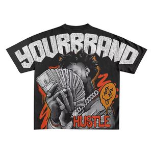 Verano de alta calidad, diseño personalizado, impresión gráfica, Color sólido, Hip Hop, transpirable, antiarrugas, unisex, 100% camisetas de algodón - Product Image 1