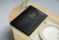 Menu Livre Restaurant En Cuir Épais Menu Couvre Dossier A4 En Cuir Avec Bande Élastique Nouvelle Mode Taille Légale LMC-0116