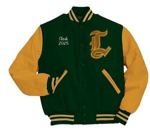 Chaqueta Varsity para hombre Cuerpo de lana Cuero genuino Brazos Letterman Chaqueta College Baseball Lettermen Chaquetas - Product Image 1