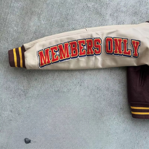 2025 Women <b>Crop</b> <b>Top</b> Vuitton Varsity Jackets Brown Fully Embroidery Patches Letterman Jacket <b>For</b> <b>Men</b> - Product Image 3