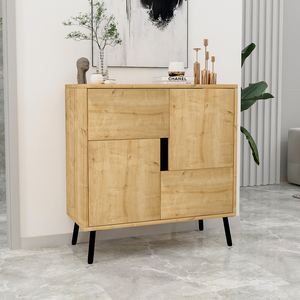 Style C001 Multipurpose Cabinet Sapphire Oak - Black With Doors Ergonomic Console Exclusive Home Design Elegance Home Furniture - Product Image 1