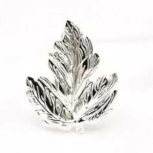 Rond de serviette en métal, design moderne de feuille plaqué argent pour la vente en gros de serviettes de table de fête de mariage d'hôtel - Product Image 5