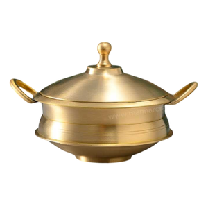ชุดเครื่องครัวจากโรงงานแบ่งหม้อไฟพร้อมฝาปิดทำจากทองเหลืองใช้ชุบทองและทุบ - Product Image 3