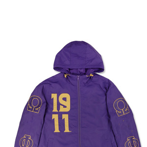 Chaqueta Cortavientos Ligera Kapa Alpha Psi Color Carmesí con Capucha y Cremallera Completa, Letras Griegas KAY, Nupe 1911, Bordado para Hombre - Product Image 3